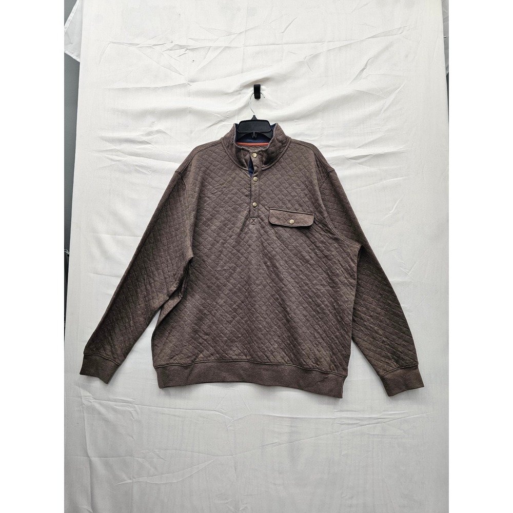 Goodfellow & Co Mens Quilted 1/4 Snap Pullover Saddle Brown XL 043143050